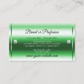 ラグジュアリーブライトグリーンスパークルグリッタースターズダイヤモンド 名刺 (裏面)