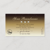 ラグジュアリーブラウンベージュグラデーションスパークルダイヤモンド追加ロゴ 名刺 (裏面)