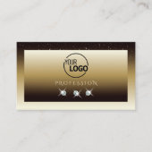 ラグジュアリーブラウンベージュグラデーションスパークルダイヤモンド追加ロゴ 名刺 (正面)