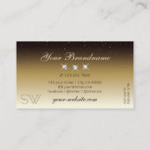 ラグジュアリーブラウンベージュスパーグラデーションクルダイヤモンドイニシャル 名刺 (裏面)
