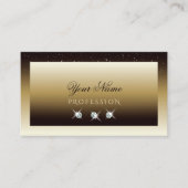 ラグジュアリーブラウンベージュスパーグラデーションクルダイヤモンドスタイリッシュ 名刺 (正面)