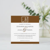 ラグジュアリーブラウンモノグラムイニシャル結婚式招待状 招待状 (スタンド正面)