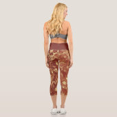 ラグジュアリーブラウン&金ゴールドコスモスカプリレギンス カプリレギンス (裏面)