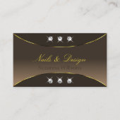 ラグジュアリーブラウン(金ゴールド華美ダイヤきらめく) 名刺 (正面)