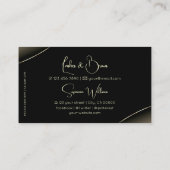 ラグジュアリーブラックとホワイトゴールドデコースパークルダイヤモンド 名刺 (裏面)