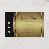 ラグジュアリーブラックと金ゴールドとラインきらめくストーン 名刺 (裏面)