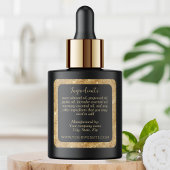 ラグジュアリーブラックと金ゴールドグリッター成分ラベル スクエアシール