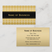 ラグジュアリーブラックと金ゴールドパタアーガイルーン 名刺 (正面/裏面)