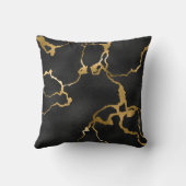 ラグジュアリーブラックと金ゴールドパターングラムデザイン クッション (裏面)