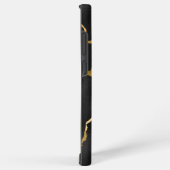 ラグジュアリーブラックと金ゴールドパターングラムデザイン SAMSUNG GALAXYケース (右側面)