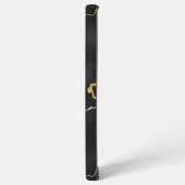 ラグジュアリーブラックと金ゴールドパターングラムデザイン SAMSUNG GALAXYケース (左側面)