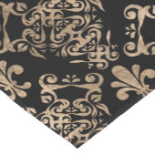 ラグジュアリーブラックと金ゴールドフルーアデリスオーナメント ショートテーブルランナー (コーナー)