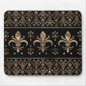 ラグジュアリーブラックと金ゴールドフルーアデリスオーナメント マウスパッド (正面)