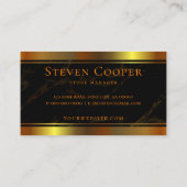 ラグジュアリーブラックと金ゴールドマーブルウォールとフロアタイル 名刺 (裏面)