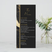 ラグジュアリーブラックと金ゴールドマーブルフォト結婚ズ メニュー (スタンド正面)