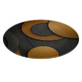 ラグジュアリーブラックと金ゴールド幾何学的抽象デザイン カッティングボード (角)