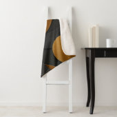 ラグジュアリーブラックと金ゴールド幾何学的抽象デザイン シェルパブランケット (インサイチュ)