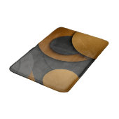 ラグジュアリーブラックと金ゴールド幾何学的抽象デザイン バスマット (アングル)