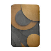 ラグジュアリーブラックと金ゴールド幾何学的抽象デザイン バスマット (正面縦)