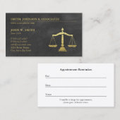 ラグジュアリーブラックはかりで測法律事務所アポイントメント 予約カード (正面/裏面)