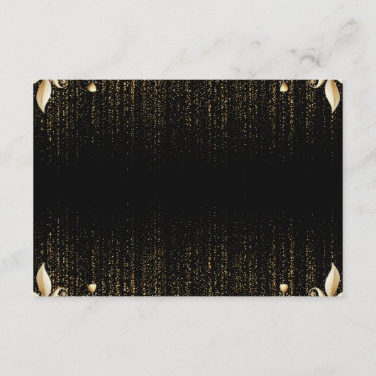 ラグジュアリーブラックアイボリー&金ゴールドキンセアニラRsvp エンクロージャーカード (裏面)