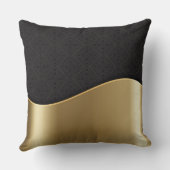 ラグジュアリーブラックアンドブロンズ装飾用クッション クッション (裏面)