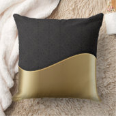 ラグジュアリーブラックアンドブロンズ装飾用クッション クッション (ブランケット)
