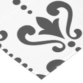 ラグジュアリーブラックアンドホワイトダマスク ショートテーブルランナー (コーナー)