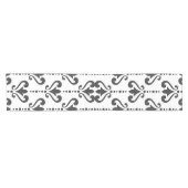 ラグジュアリーブラックアンドホワイトダマスク ショートテーブルランナー (横)