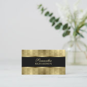 ラグジュアリーブラックアンド金ゴールドスクウェアプロフェッショナル 名刺 (スタンド正面)