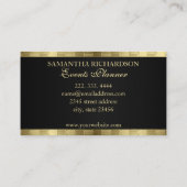 ラグジュアリーブラックアンド金ゴールドスクウェアプロフェッショナル 名刺 (裏面)