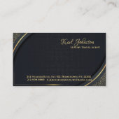 ラグジュアリーブラックアンド金ゴールドモダン 名刺 (裏面)