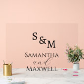 ラグジュアリーブラックウェディングモノグラム アクリルサイン (ウェディング)