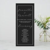 ラグジュアリーブラックエレガントなウェディングプログラム (スタンド正面)