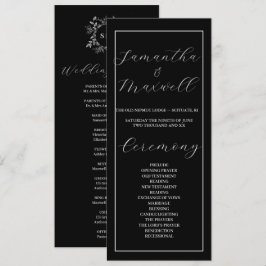 ラグジュアリーブラックエレガントなウェディングプログラム