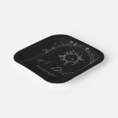 ラグジュアリーブラックエレガントウェディング紙プレート ペーパープレート (傾斜あり)