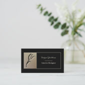ラグジュアリーブラックエンボスフラワービジネスカード 名刺 (スタンド正面)