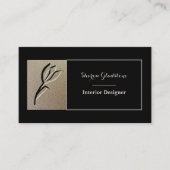 ラグジュアリーブラックエンボスフラワービジネスカード 名刺 (正面)