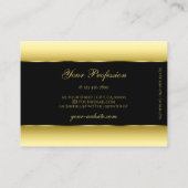 ラグジュアリーブラックオークルグラデーション金ゴールドゴールデンオーバルフレーム 名刺 (裏面)