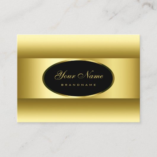 ラグジュアリーブラックオークルグラデーション金ゴールドゴールデンオーバルフレーム 名刺 (正面)