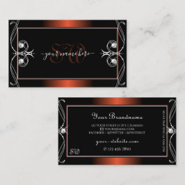 ラグジュアリーブラックカッパースパークルジュエリーイニシャル 華美 名刺