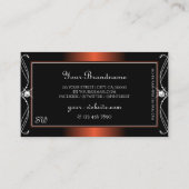 ラグジュアリーブラックカッパースパークルジュエリーイニシャル 華美 名刺 (裏面)