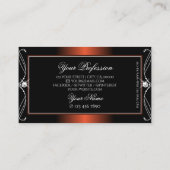 ラグジュアリーブラックカッパースパークルジュエリー華美オーナメント 名刺 (裏面)
