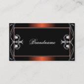 ラグジュアリーブラックカッパースパークルジュエリー華美オーナメント 名刺 (正面)