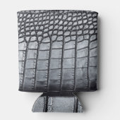 ラグジュアリーブラッククロコダイルスキンテクスチャ 缶クーラー (裏面)