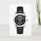 ラグジュアリーブラッククロノグラフ時計スタイリッシュ時計 カード (正面)