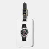 ラグジュアリーブラッククロノグラフ時計スタイリッシュ時計 ラゲッジタグ (正面縦)