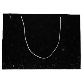 ラグジュアリーブラックグリッター抱き枕とイニシャル ラージペーパーバッグ (裏面)