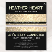 ラグジュアリーブラックゴールデングリッターグラムスパークルグラマー 名刺