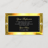 ラグジュアリーブラックゴールデンスパークルジュエリー華美オーナメント 名刺 (裏面)